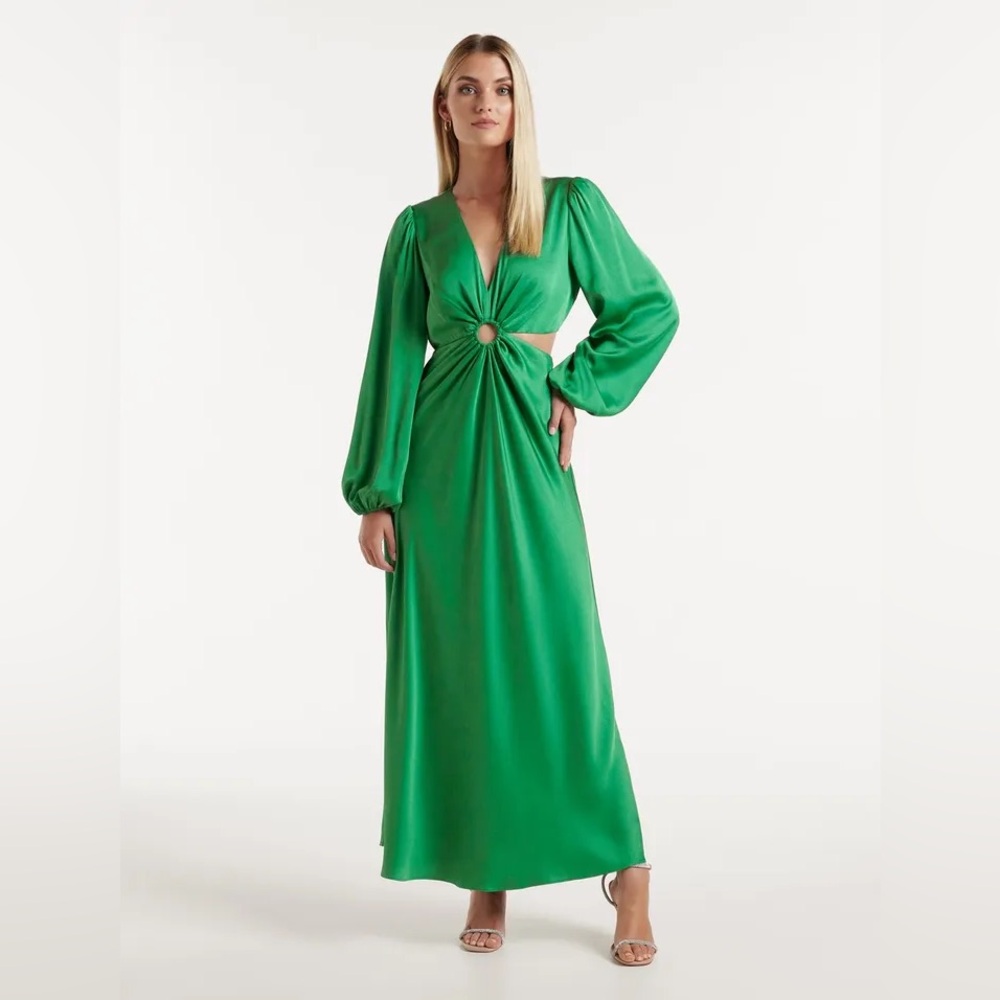 Ever New Giselle Cut-Out Satin Midi Dress US 6